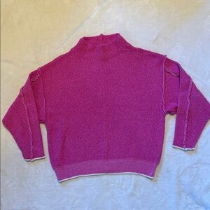 Zenana Outfitters Fuchsia Cowl Neck Sweater size S/M